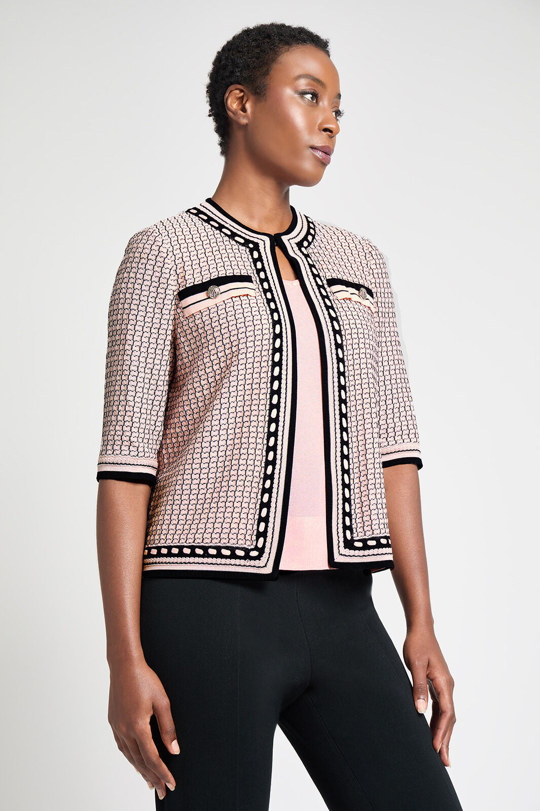 Heritage Fit Textured Laced Trim Jacket
